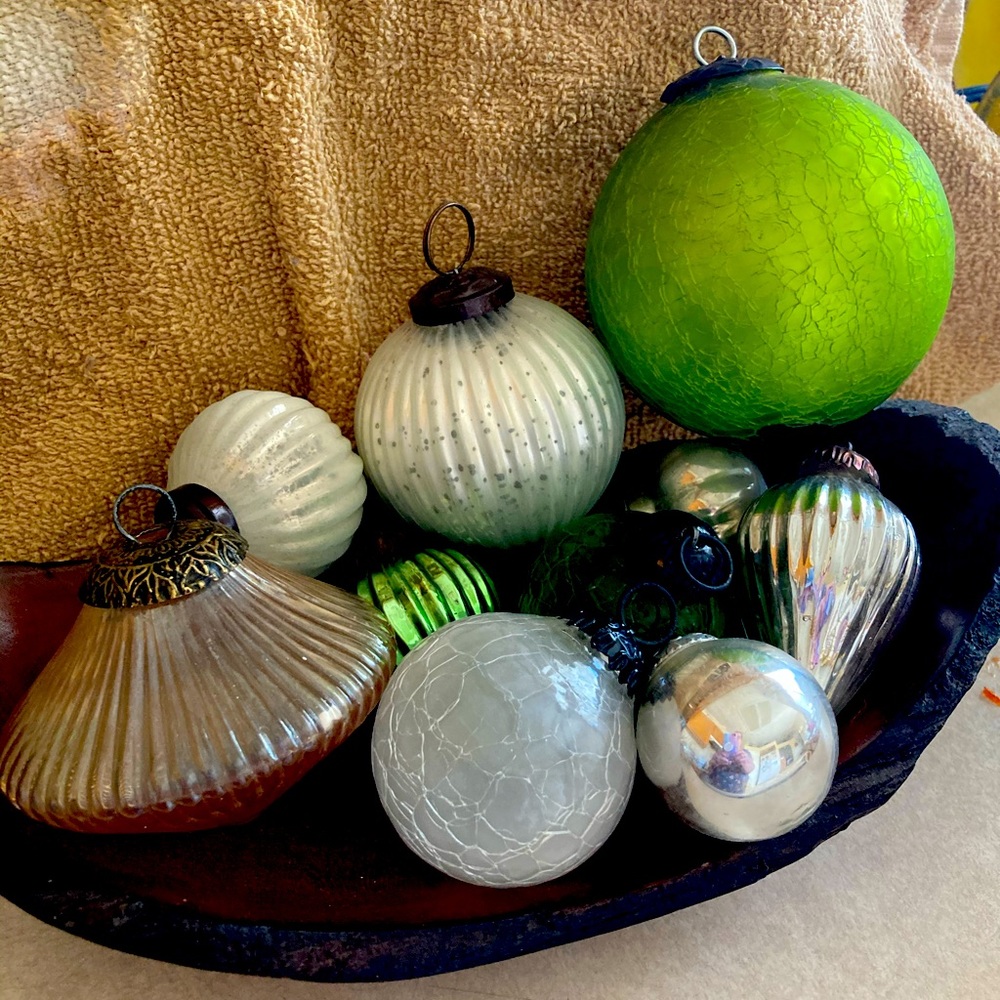 Vintage glass Christmas ornaments